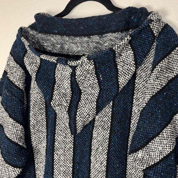 Molina vintage Baja Hoodie Sweater pullover Size Medium Unisex Blue and Gray - Picture 12 of 16